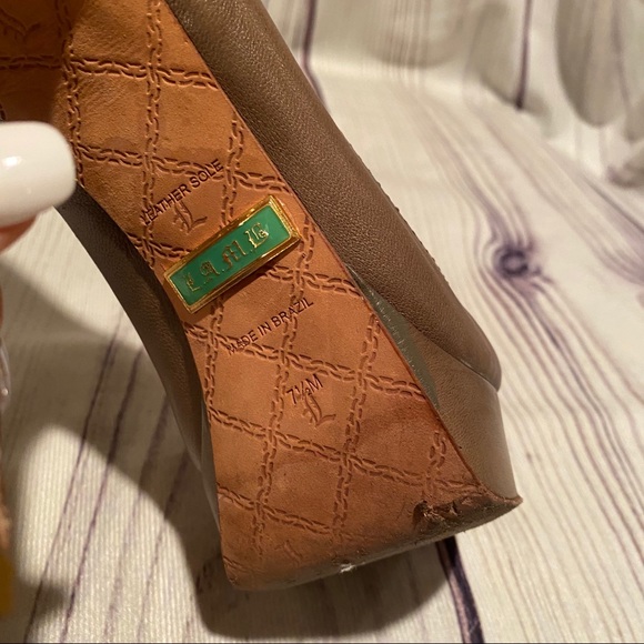 L.A.M.B Women’s Peep Toe Pumps SZ 7.5 - Picture 6 of 8